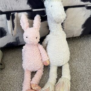 Jellycat bunny and unicorn